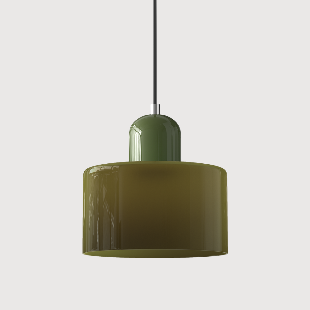 Glass Pendant Light – E27 – Coloured Glass – Adjustable Cable