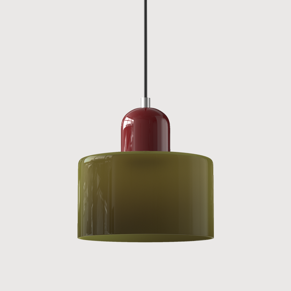 Glass Pendant Light – E27 – Coloured Glass – Adjustable Cable