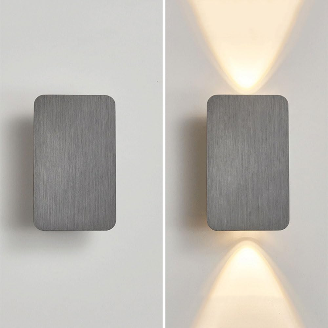 Up Down LED Wall Light Brushed Aluminium Warm Light For Home