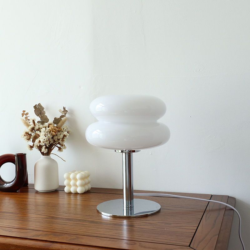 Glass Table Lamp – LED – Chrome Base – Modern Retro Design
