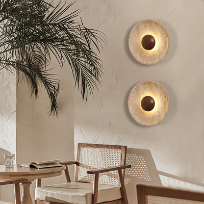Travertine Wall Light Wooden Accent LED For Home