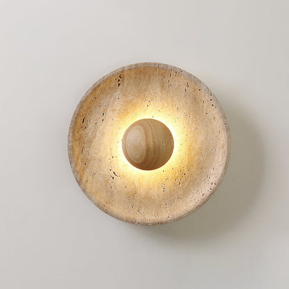 Travertine Wall Light Wooden Accent LED For Home