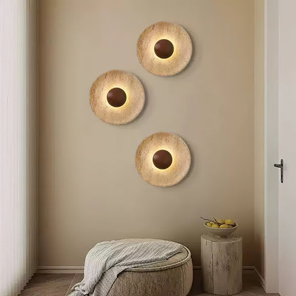 Travertine Wall Light Wooden Accent LED For Home