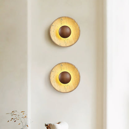 Travertine Wall Light Wooden Accent LED For Home