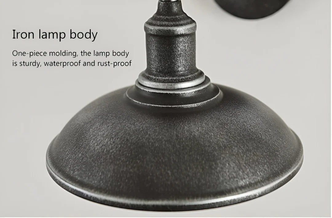 Industrial Outdoor Wall Light Cast Iron 