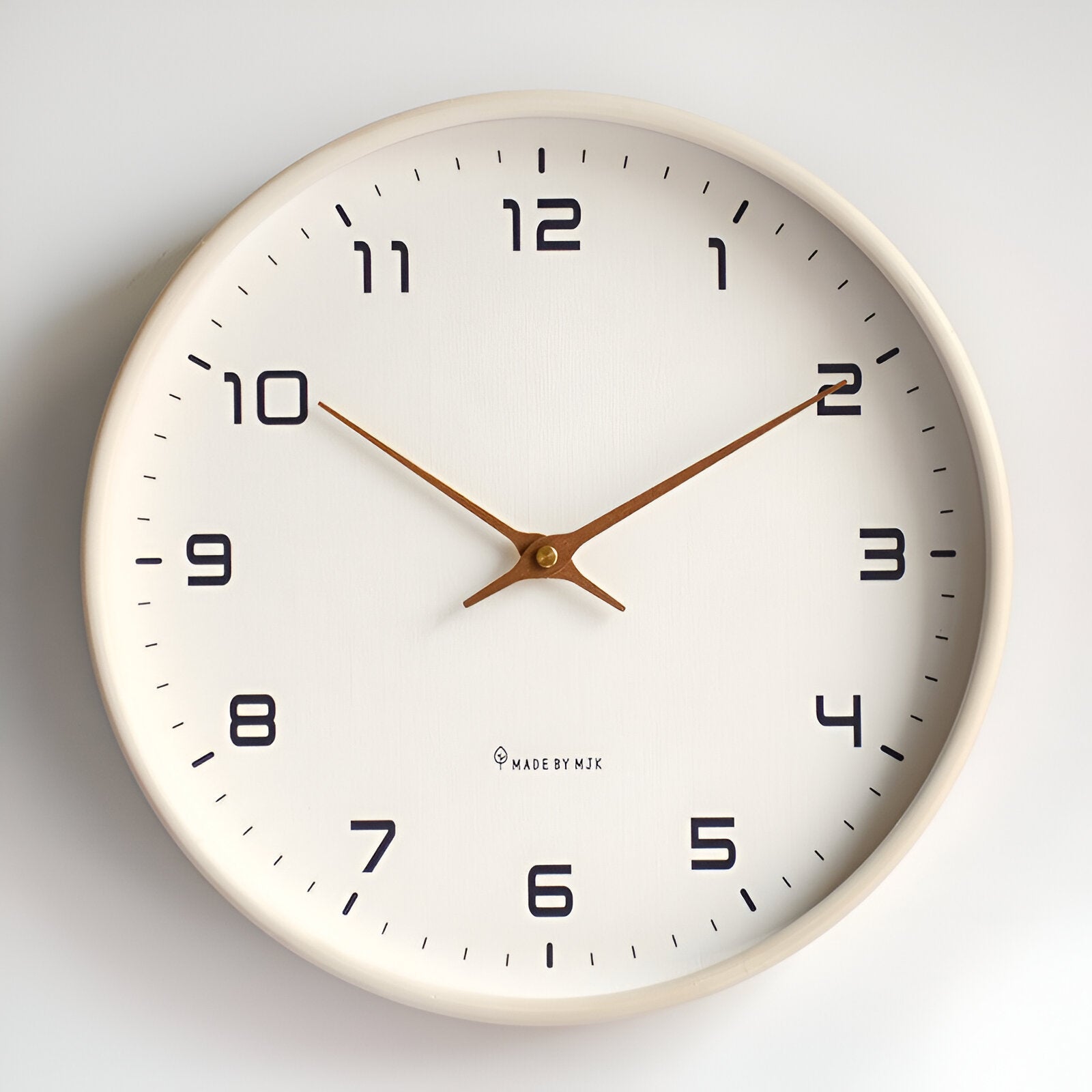 Nordic Wall Clock – Silent Quartz – Wood Frame – Minimalist Home