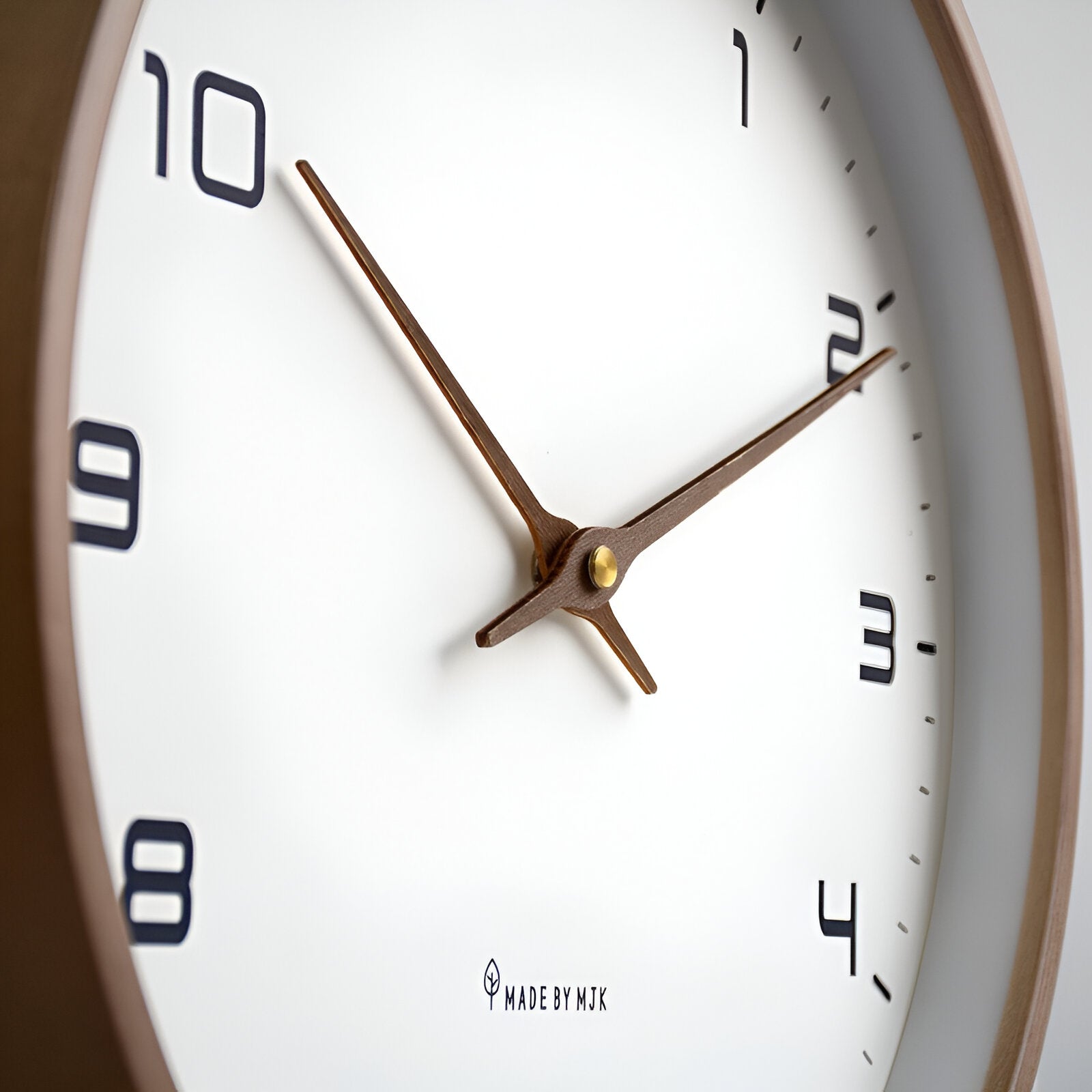 Nordic Wall Clock – Silent Quartz – Wood Frame – Minimalist Home
