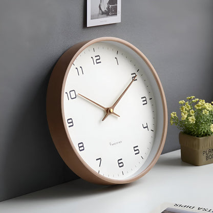 Nordic Wall Clock – Silent Quartz – Wood Frame – Minimalist Home – view 3