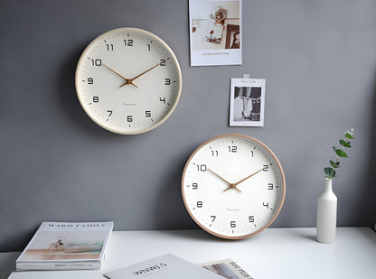 Nordic Wall Clock – Silent Quartz – Wood Frame – Minimalist Home – view 5