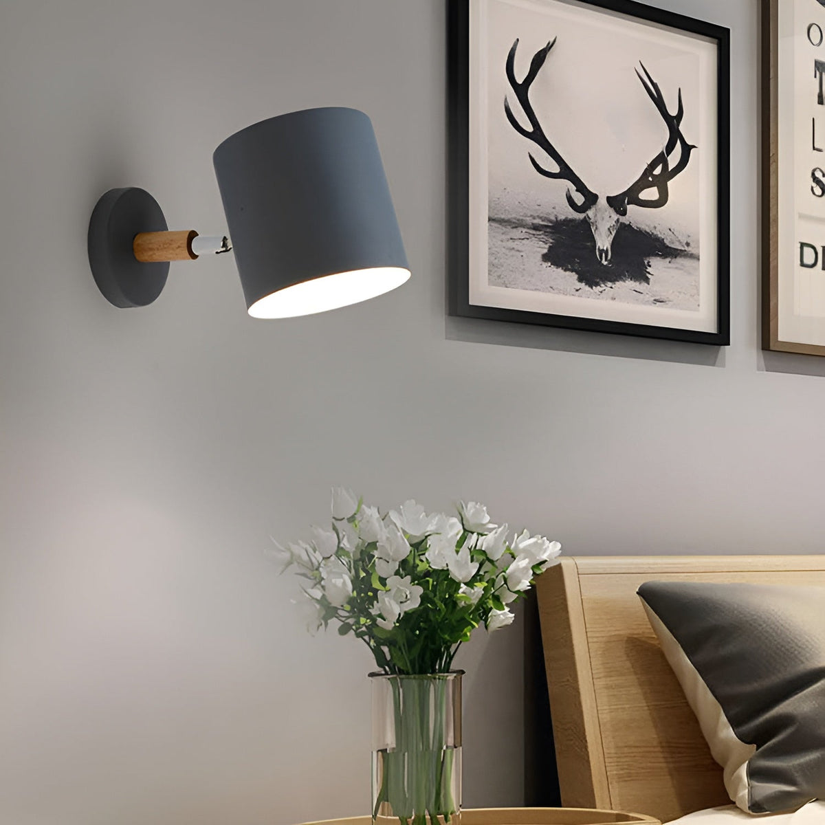 Scandinavian Wall Light Adjustable Shade For Reading
