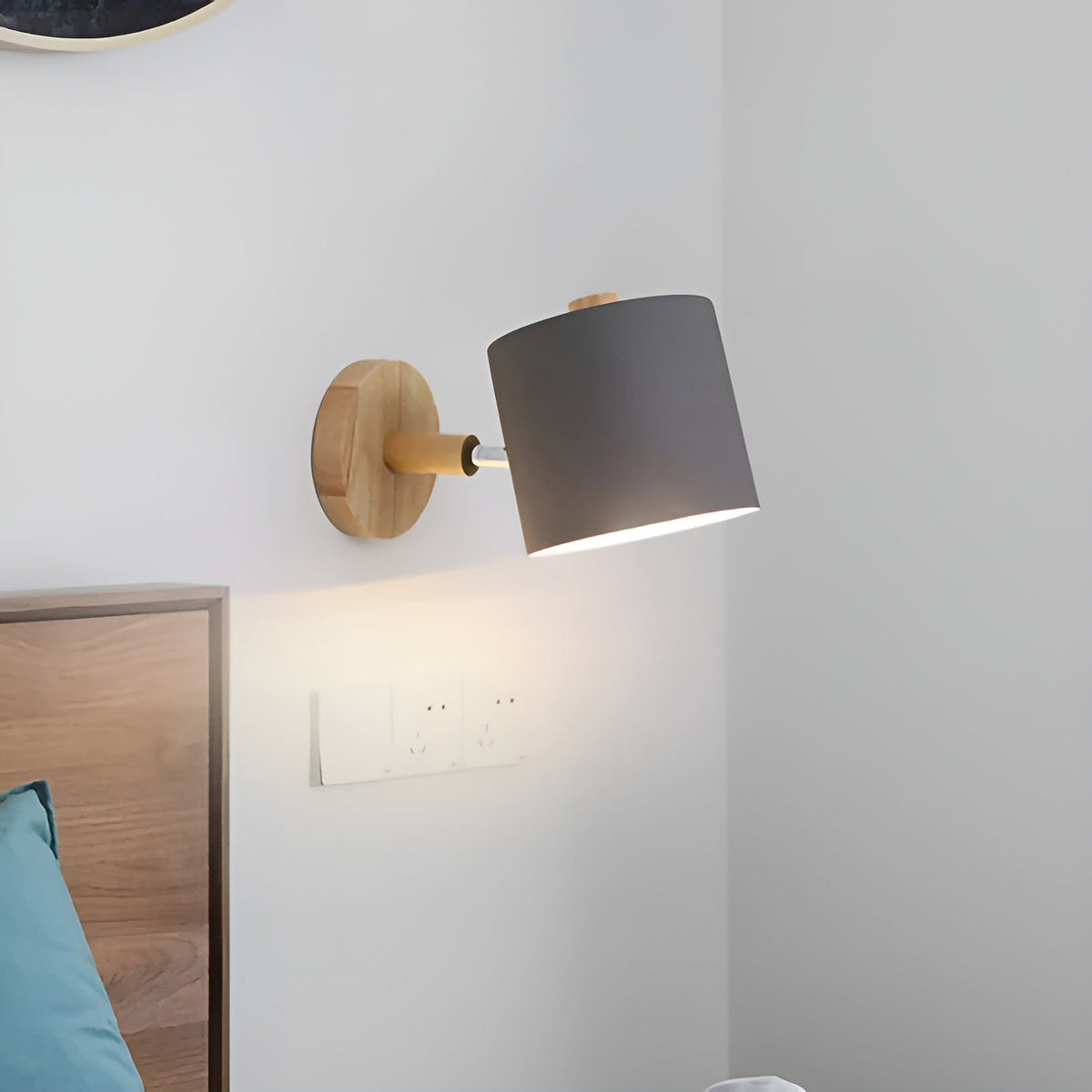 Scandinavian Wall Light Adjustable Shade For Reading