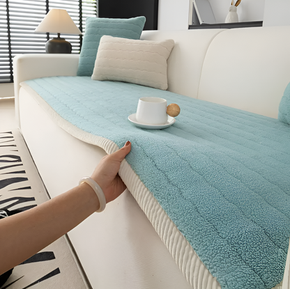 Non-Slip Sofa Cover – Soft Plush Fabric – Washable