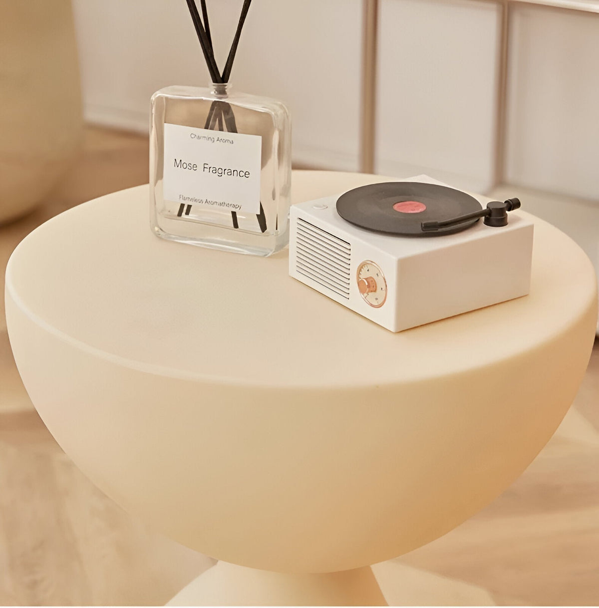 Round Side Table Compact Lightweight For Living Spaces