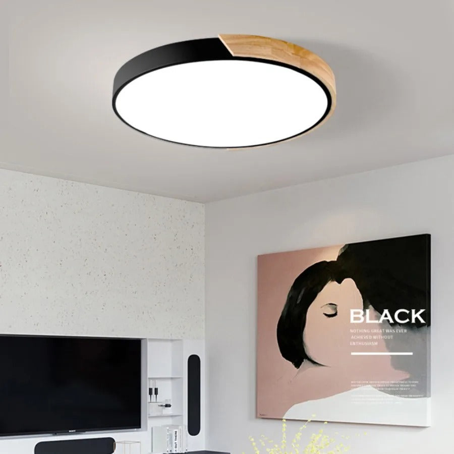 LED Ceiling Light – Wooden Finish – Round Design