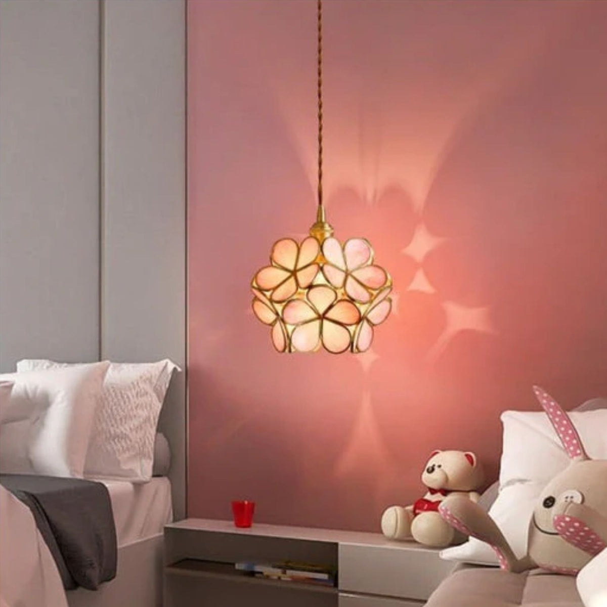 Glass Pendant Light Flower Design