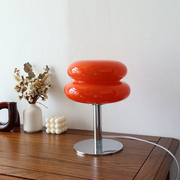 Glass Table Lamp – LED – Chrome Base – Modern Retro Design