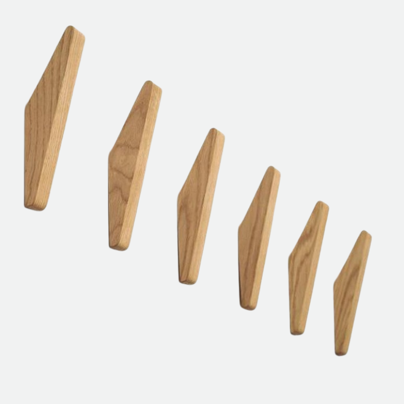 Wooden Wall Hooks – Set of 2 – Natural Wood – Wall Mounted