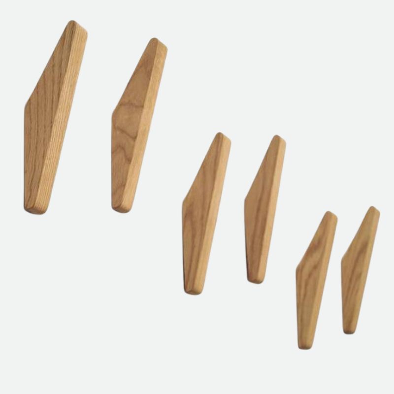 Wooden Wall Hooks – Set of 2 – Natural Wood – Wall Mounted