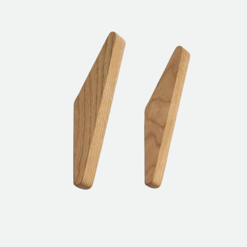 Wooden Wall Hooks – Set of 2 – Natural Wood – Wall Mounted
