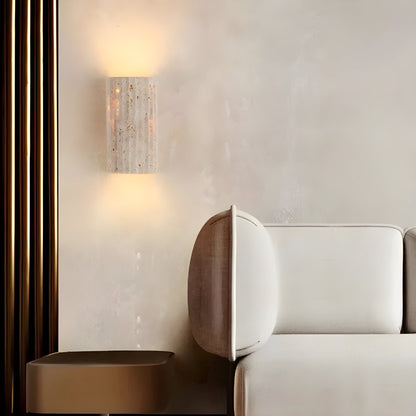 Travertine Wall Light Ribbed Texture Warm LED For Home