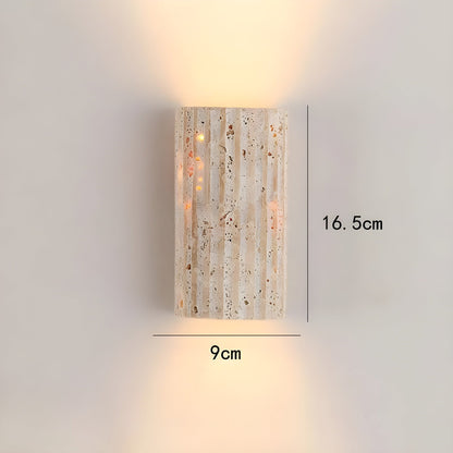 Travertine Wall Light Ribbed Texture Warm LED For Home