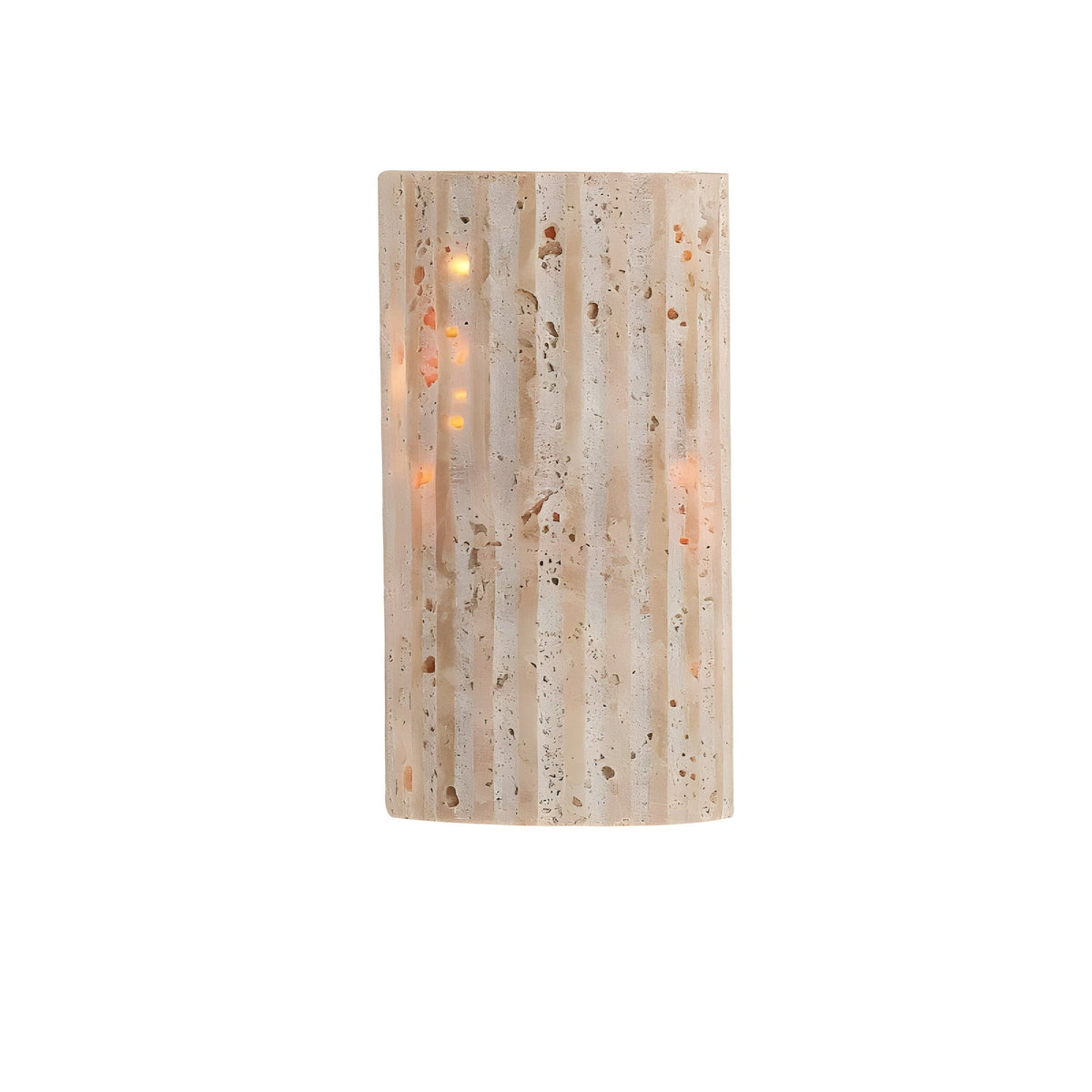 Travertine Wall Light Ribbed Texture Warm LED For Home