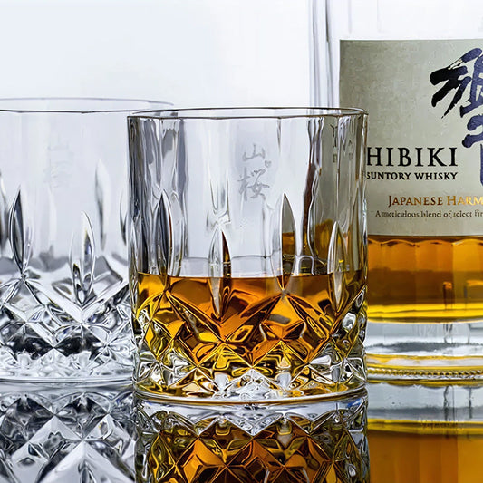 Japanese Whisky Glass Sakura Design Heat Resistant 
