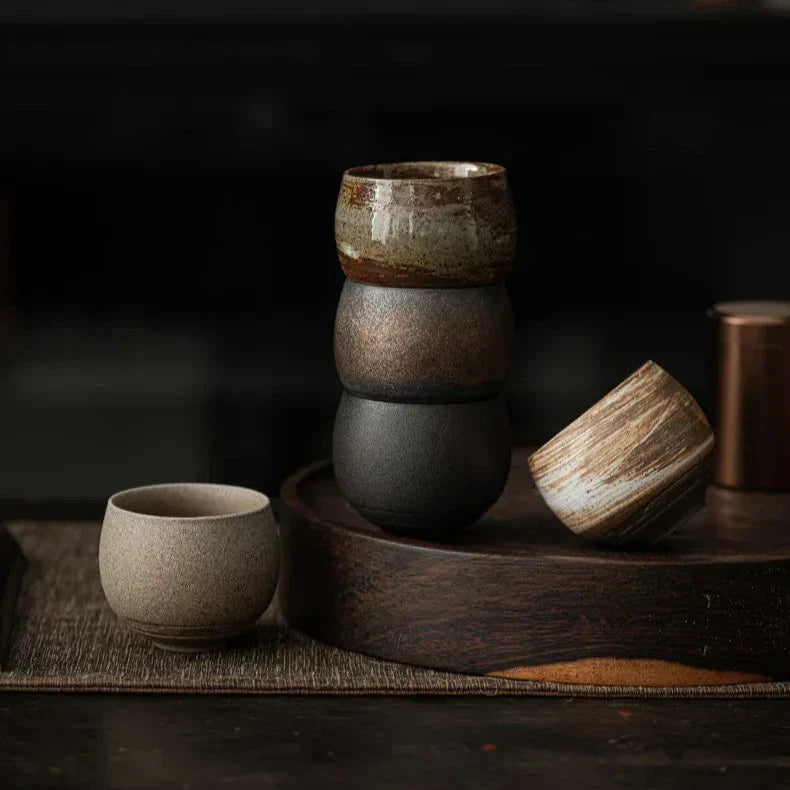 Ceramic Espresso Cups – Handmade Stoneware – Japandi Design