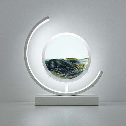 Quicksand Table Lamp – 360° Rotation – Warm LED – Decorative Home Light