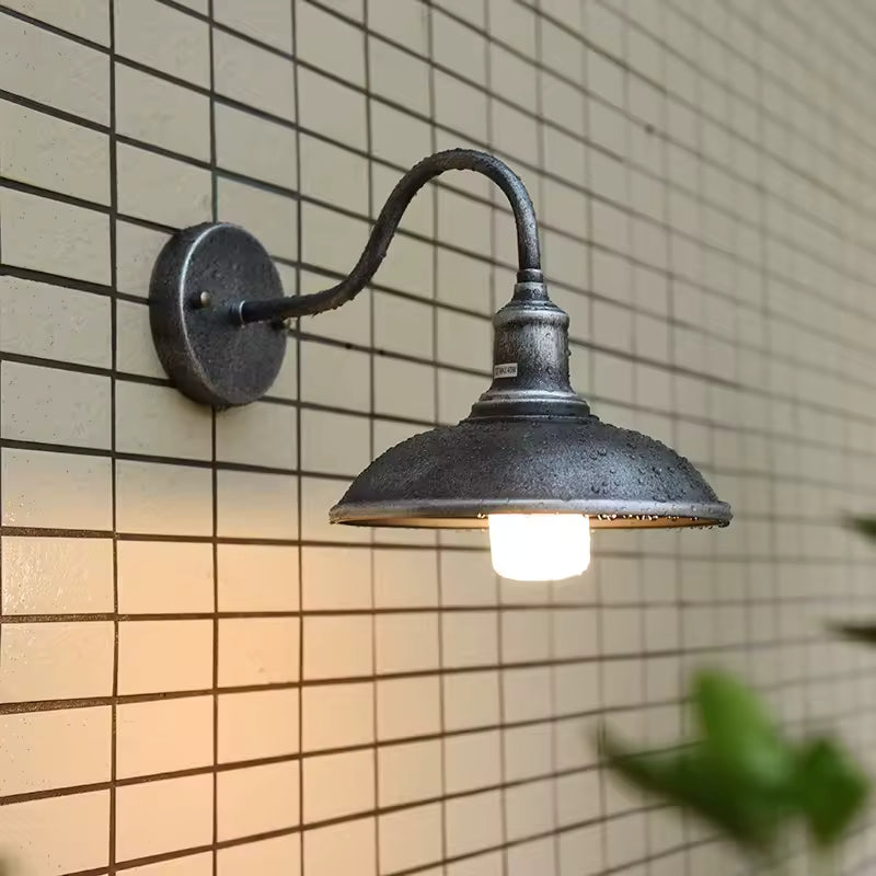Industrial Outdoor Wall Light Cast Iron 