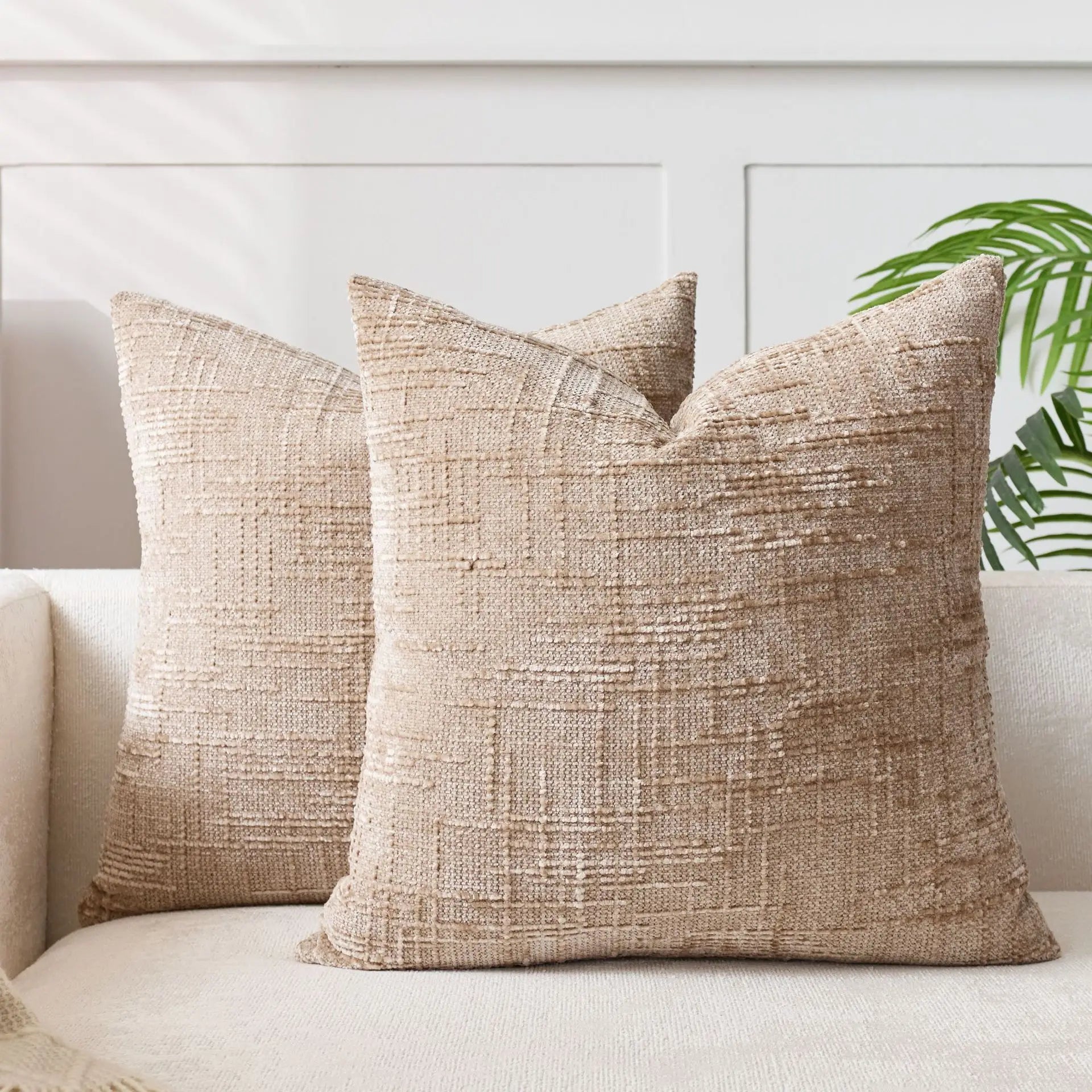 Chenille Cushion Cover – Woven Texture – Washable – Home Décor