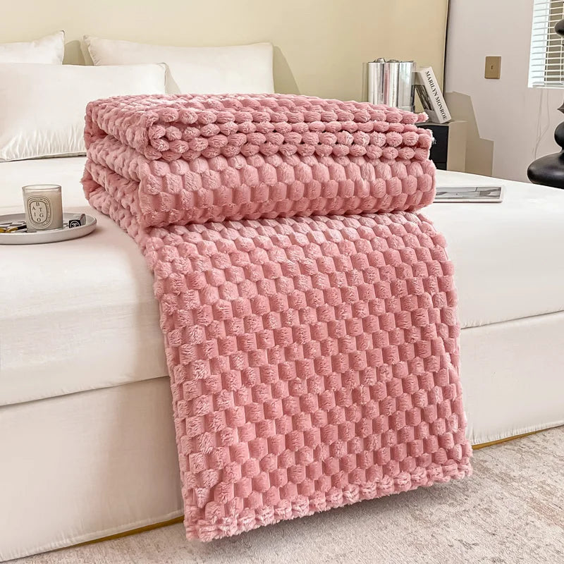 Fleece Throw Blanket – Soft – Plaid Pattern – Home Use