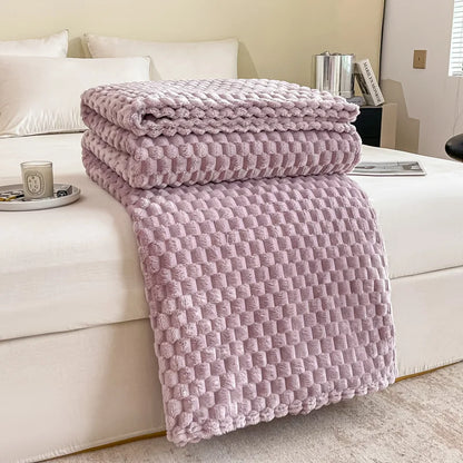 Fleece Throw Blanket – Soft – Plaid Pattern – Home Use