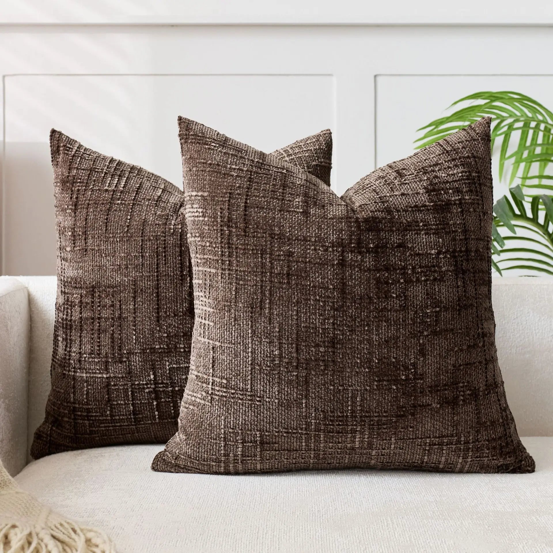Chenille Cushion Cover – Woven Texture – Washable – Home Décor