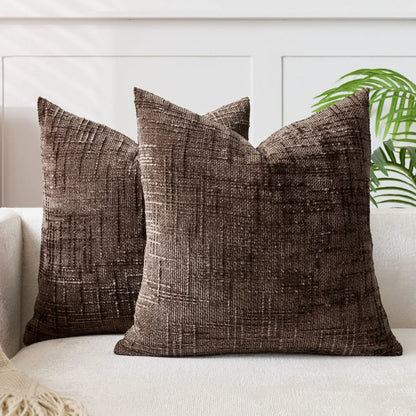 Chenille Cushion Cover – Woven Texture – Washable – Home Décor