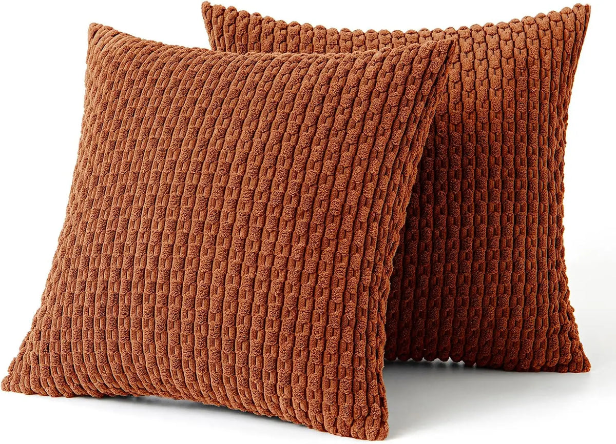 Corduroy Cushion Cover Soft Ribbed Fabric For Home