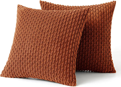 Corduroy Cushion Cover Soft Ribbed Fabric For Home