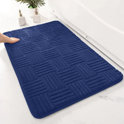 thick absorbent striped bath mat