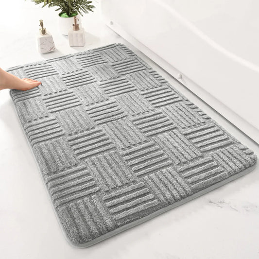 thick absorbent striped bath mat