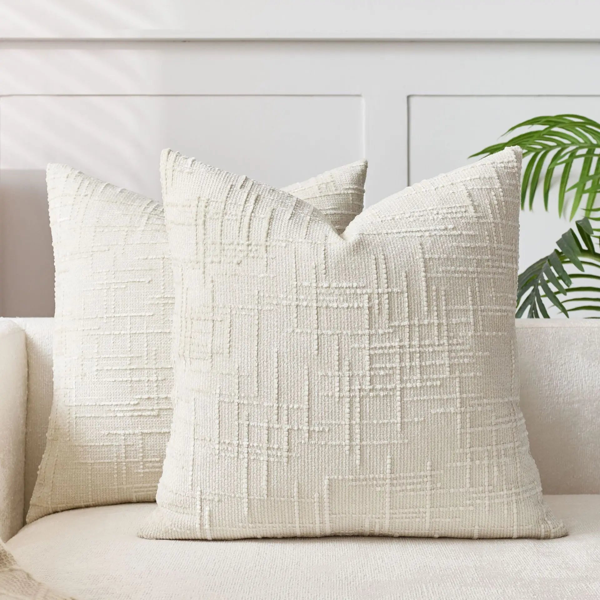 Chenille Cushion Cover – Woven Texture – Washable – Home Décor
