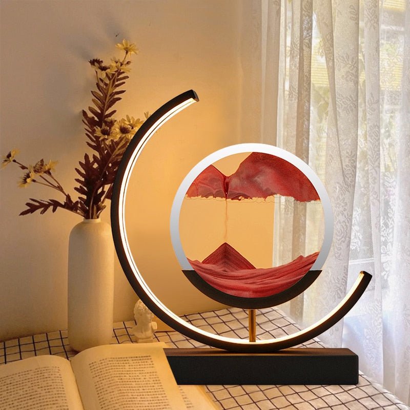 Quicksand Table Lamp – 360° Rotation – Warm LED – Decorative Home Light