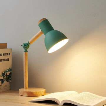 Nordic Wooden Desk Lamp – Adjustable – E27 – Modern Table Light