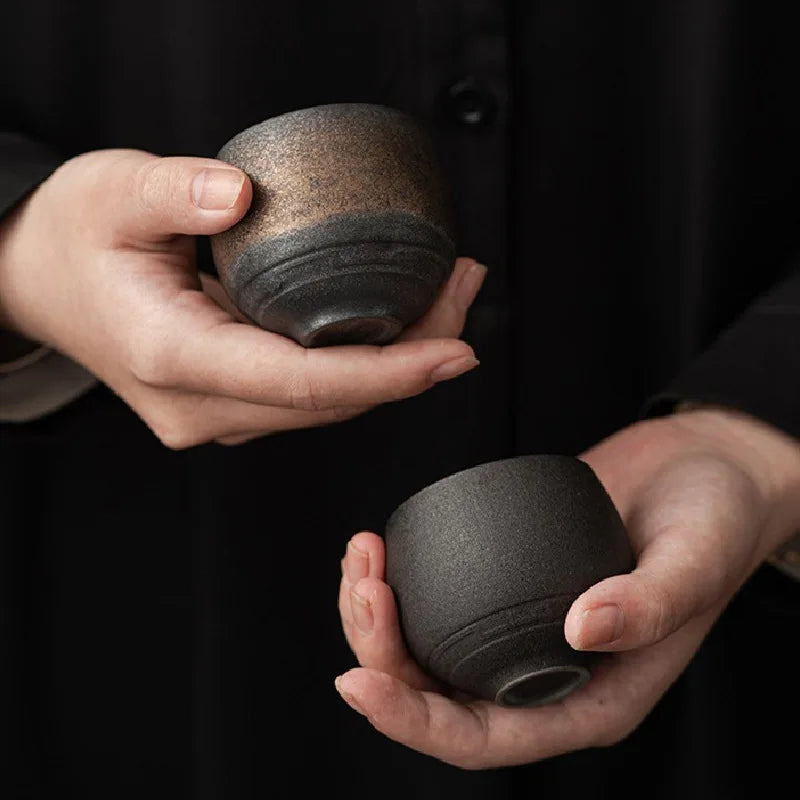 Ceramic Espresso Cups – Handmade Stoneware – Japandi Design
