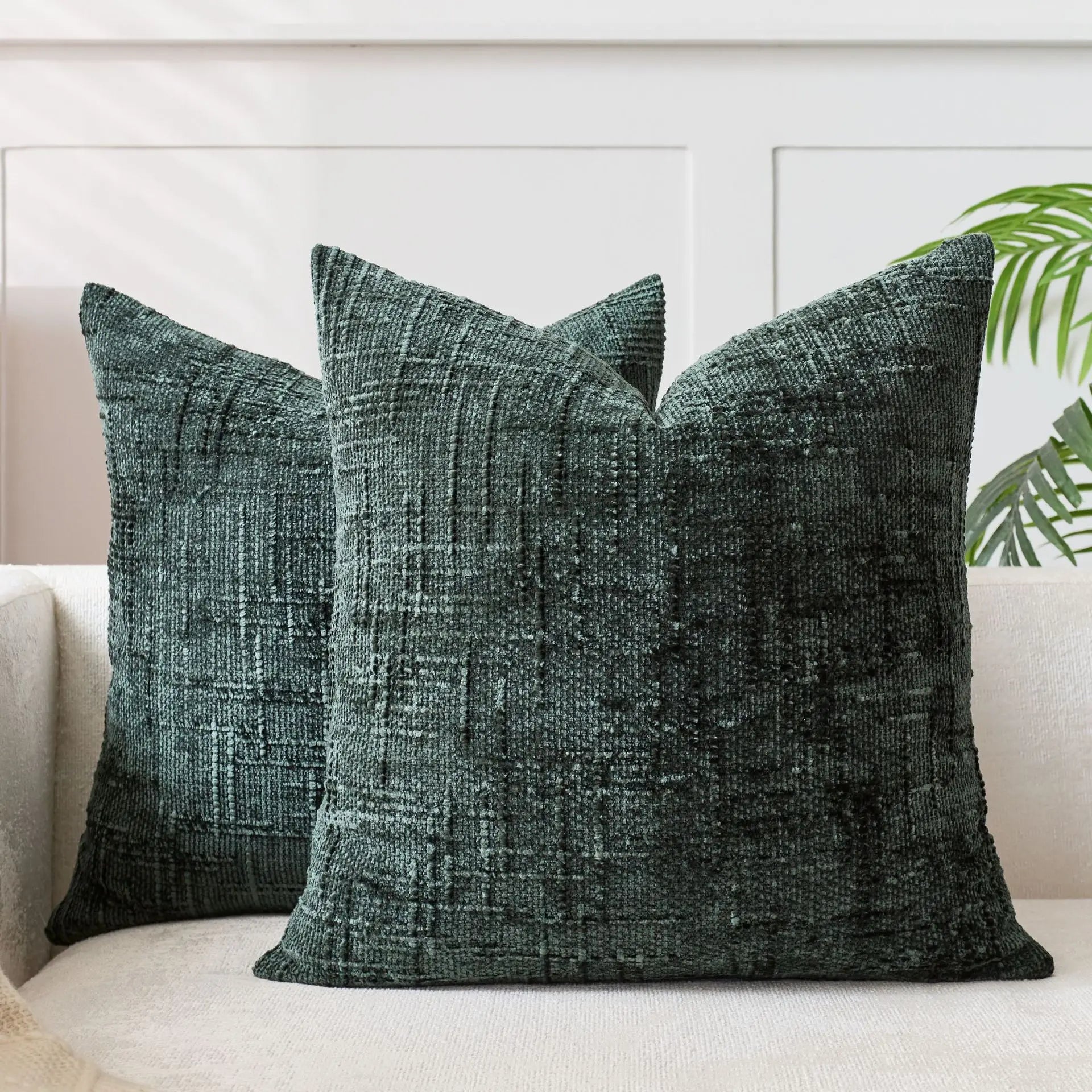Chenille Cushion Cover – Woven Texture – Washable – Home Décor
