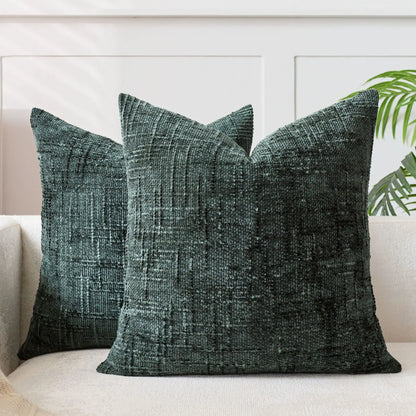 Chenille Cushion Cover – Woven Texture – Washable – Home Décor
