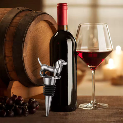 Dachshund Wine Stopper Decorative Design Metal Finish