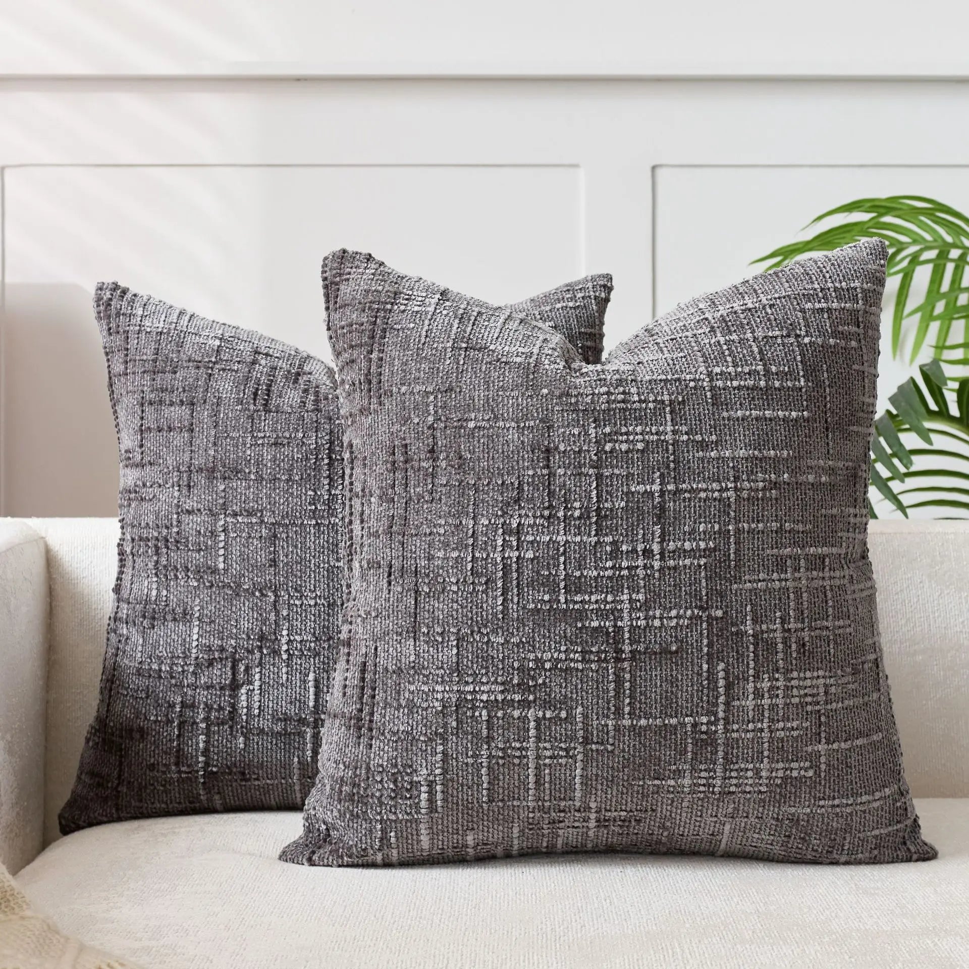 Chenille Cushion Cover – Woven Texture – Washable – Home Décor