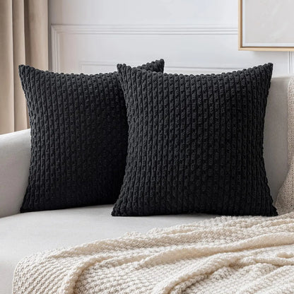 Corduroy Cushion Cover Soft Ribbed Fabric For Home