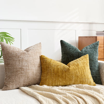 Chenille Cushion Cover – Woven Texture – Washable – Home Décor