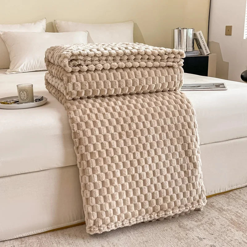 Fleece Throw Blanket – Soft – Plaid Pattern – Home Use